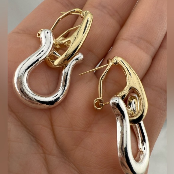 Anthropologie unique Multicolour Gold and silver earrings - Picture 3 of 5